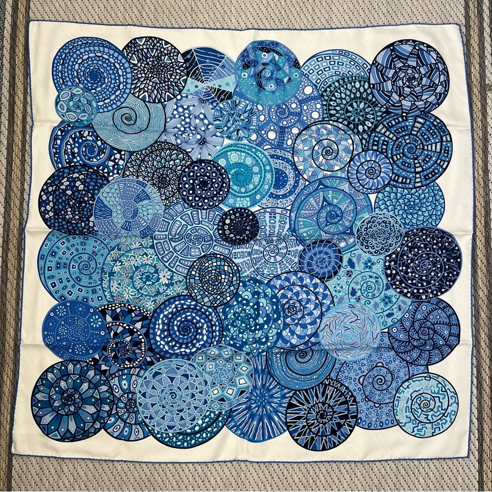 Hermēs Silk Scarf | Blue Rêves d’Escargots